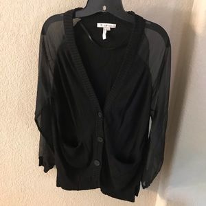 Bcbg Generation see thru sleeve cardigan